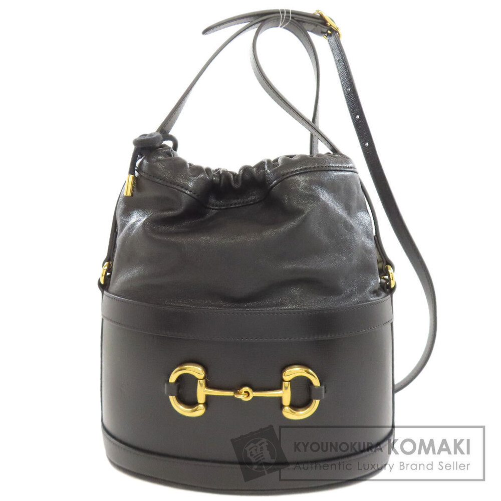 GUCCI Horsebit Bucket Bag Tote Leather